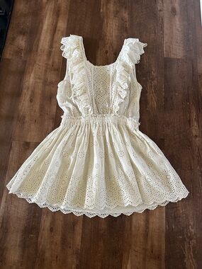 Love Shack fancy cream eyelet dress size large